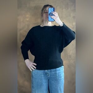 Women’s Black Boatneck Dolman Sweater